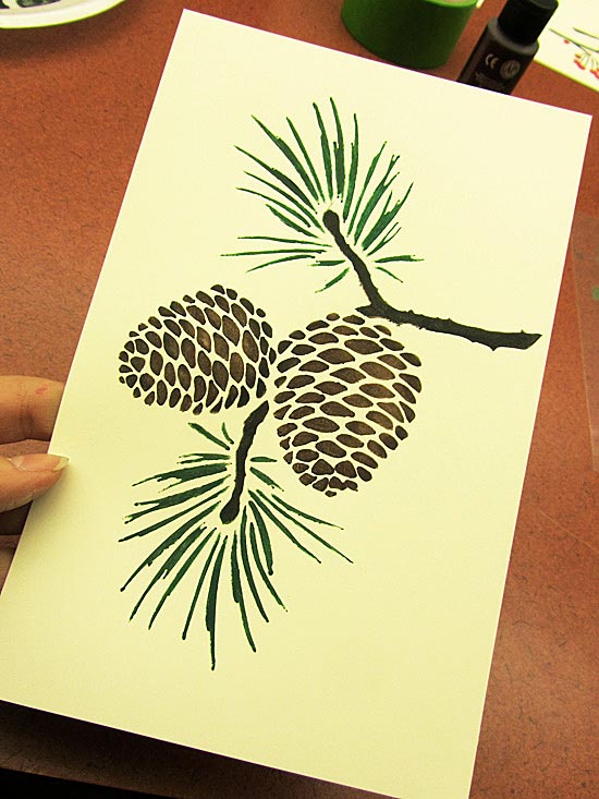 pine cone stencil