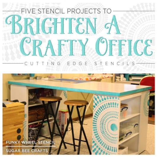 Cutting Edge Stencils shares ideas to help brighten an office or craft space! http://www.cuttingedgestencils.com/wall-stencils-stencil-designs.html