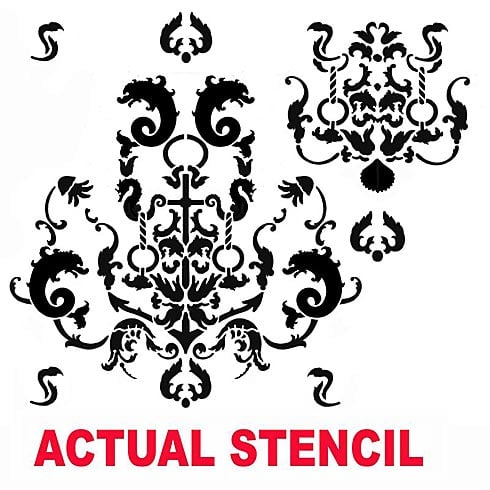 The Oceana Damask Stencil from Cutting Edge Stencils was inspired by a popular wallpaper and wall covering designs. http://www.cuttingedgestencils.com/stencil-nautical-decor.html