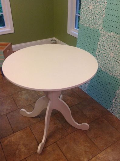 A small white Ikea Hemnes table gets a stenciled makeover. http://www.cuttingedgestencils.com/lace-stencil-wall-decor-stencils.html