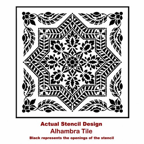 The Alhambra Tile Allover Stencil, is a Portuguese tile pattern, from Cutting Edge Stencils. http://www.cuttingedgestencils.com/alhambra-tile-stencil-asulejos-spanish-tile-wallpaper.html
