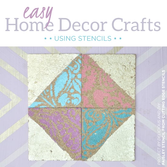 Cutting Edge Stencils shares simple stenciled craft ideas including a rustic outdoor sign and cork coasters. http://www.cuttingedgestencils.com/wall-stencils-stencil-designs.html
