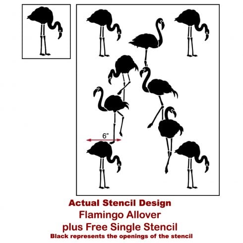 The Flamingo Allover Stencil, a popular wall pattern that mimics tropical wallpaper, from Cutting Edge Stencils. http://www.cuttingedgestencils.com/flamingo-stencil-wallpaper-flamingos-stencil-pattern.html