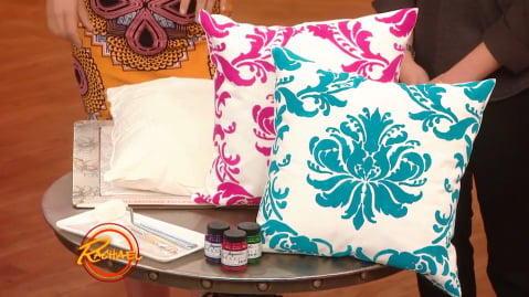 Learn how to stencil a DIY accent pillow using the Gabrielle Damask Accent Pillow Stencil Kit from Cutting Edge Stencils and Paint-A-Pillow as seen on the Rachael Ray Show. http://www.cuttingedgestencils.com/gabrielle-damask-stencils-paint-a-pillow-kit.html