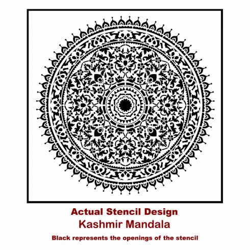 The Kashmir Mandala Stencil from Cutting Edge Stencils. http://www.cuttingedgestencils.com/mandala-stencil-design-kashmir-yoga-decal.html