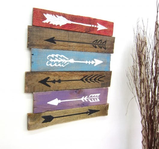 Cutting Edge Stencils shares a DIY stencil tutorial on how to create art out of a wooden pallet and the 10 piece Arrow Stencil Kit. http://www.cuttingedgestencils.com/arrow-stencil-kit-diy-home-decor.html