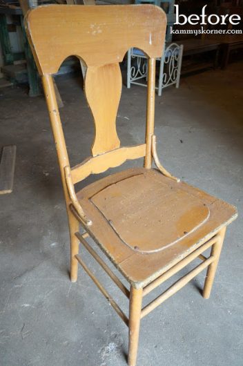 A wooden chair before its stenciled makeover. http://www.cuttingedgestencils.com/prosperity-mandala-stencil-yoga-mandala-stencils-designs.html