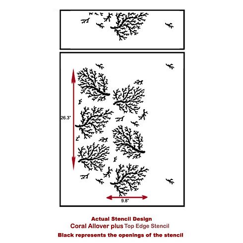 The Coral Allover Stencil from Cutting Edge Stencils. http://www.cuttingedgestencils.com/coral-stencil-pattern-beach-decor.html