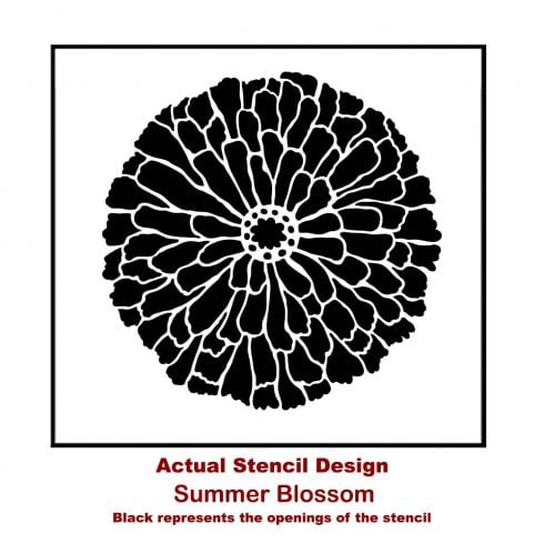 The Summer Blossom Wall Art Stencil, a pretty flower furniture pattern, from Cutting Edge Stencils. flower stencil