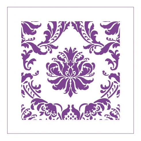 The Gabrielle Damask Stencil pattern for accent pillows from Cutting Edge Stencils. http://www.cuttingedgestencils.com/gabrielle-damask-stencils-paint-a-pillow-kit.html