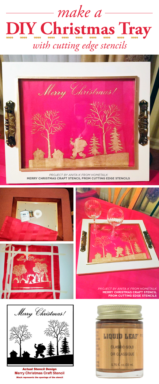 Cutting Edge Stencils shares how to stencil a Holiday tray using the Merry Christmas Craft Stencil. http://www.cuttingedgestencils.com/merry-christmas-crafts-stencil-design-diy-holiday-decor.html