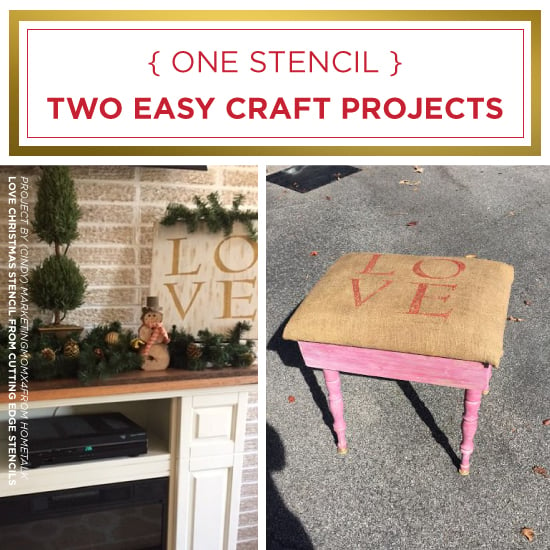 Cutting Edge Stencils shares easy and affordable DIY craft projects using the LOVE Christmas Craft Stencil. http://www.cuttingedgestencils.com/christmas-stencils-diy-home-decor.html