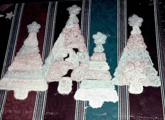 Learn how to stencil a piece of fabric to create a custom Christmas tablecloth using the Fancy Christmas Tree Craft Stencil from Cutting Edge Stencils. http://www.cuttingedgestencils.com/fancy-christmas-trees-craft-diy-holiday-craft-stencils.html