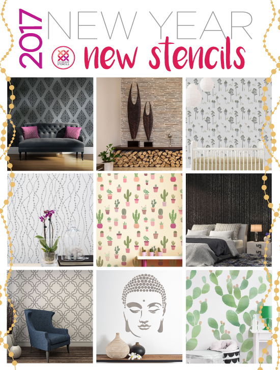 Cutting Edge Stencils shares NEW stencil designs for wall, floors, ceiling, furniture, and more! http://www.cuttingedgestencils.com/wall-stencils-stencil-designs.html