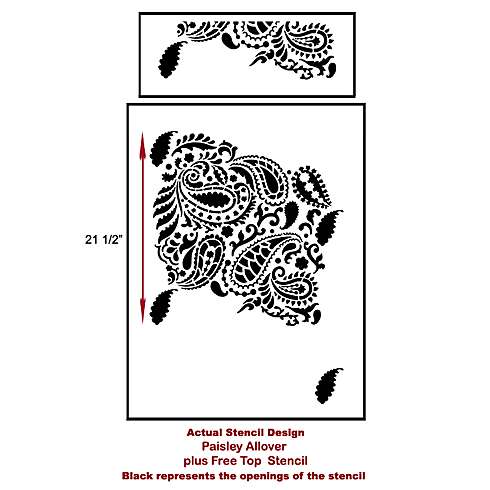 The Paisley Allover Stencil, a popular wall pattern, from Cutting Edge Stencils. http://www.cuttingedgestencils.com/paisley-allover-stencil.html