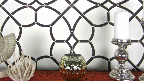 Cutting Edge Stencils shares how to stencil an accent wall using the Coco Trellis Allover pattern. http://www.cuttingedgestencils.com/coco-trellis-allover-pattern-stencil.html