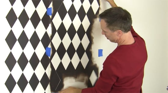 Learn how to stencil the Harlequin Allover pattern, a Geometric inspired wall stencil, from Cutting Edge Stencils. http://www.cuttingedgestencils.com/harlequin-stencil-pattern.html