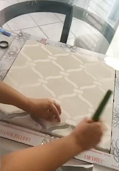 Learn how to stencil a DIY decorative pillow using the Heritage Grill Accent Pillow Stencil kit from Cutting Edge Stencils. http://www.cuttingedgestencils.com/heritage-grill-stencils-paint-a-pillow-kit.html