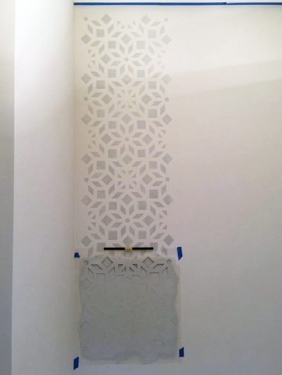 Learn how to stencil an accent wall using the Kerala Allover Stencil, an Indian inspired wallpaper pattern, from Cutting Edge Stencils. http://www.cuttingedgestencils.com/kerala-indian-stencil-geometric-pattern-stencils.html