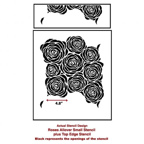 The Roses Allover Stencil from Cutting Edge Stencils. http://www.cuttingedgestencils.com/roses-stencil-pattern-rose-design.html