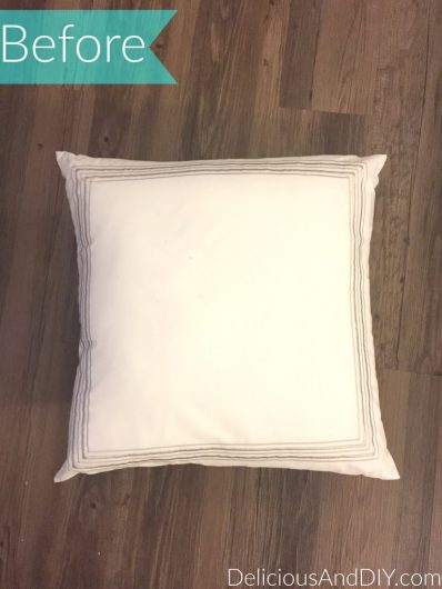 A plain white pillow cover before its stenciled makeover. http://www.cuttingedgestencils.com/roses-stencil-pattern-rose-design.html