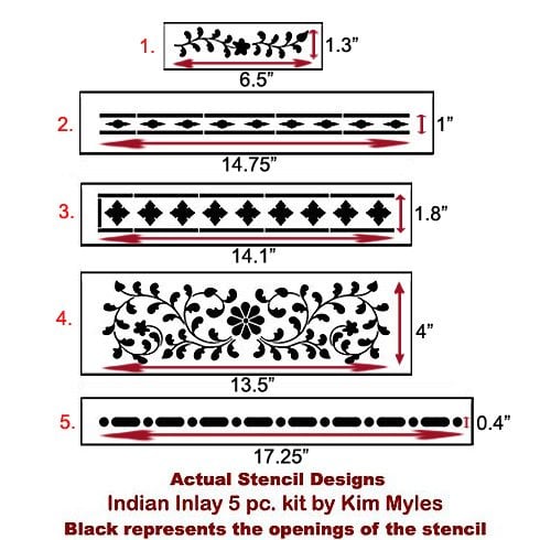 The Indian Inlay Stencil Kit designed by Kim Myles from Cutting Edge Stencils. http://www.cuttingedgestencils.com/indian-inlay-stencil-furniture.html