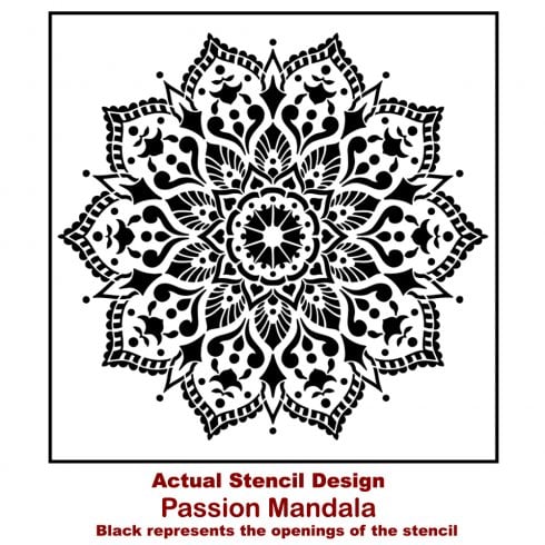 The Passion Mandala Stencil from Cutting Edge Stencils. http://www.cuttingedgestencils.com/passion-mandala-stencil-yoga-decal-wall-stencils-mandalas.html