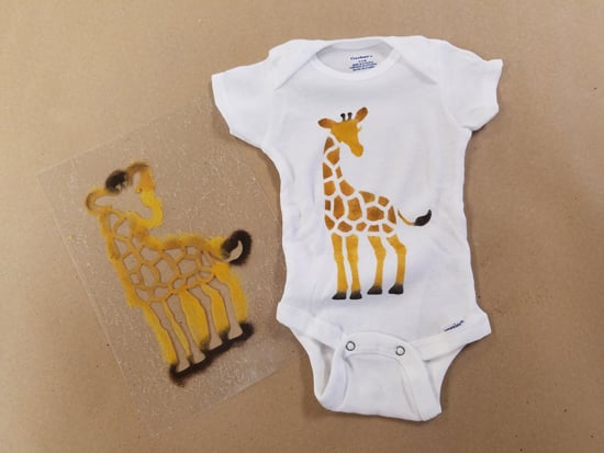 Cutting Edge Stencils shares a stencil tutorial on how to paint a custom baby onesie using the Giraffe stencil inspired by April the Giraffe and a freebie pattern with purchase. http://www.cuttingedgestencils.com/wall-stencils-stencil-designs.html