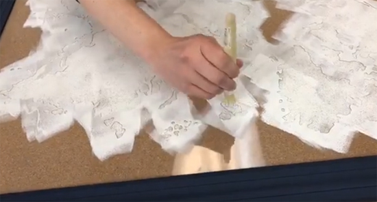 Learn how to stencil a cork board with the World Map Wall Art Stencil from Cutting Edge Stencils. http://www.cuttingedgestencils.com/world-map-stencil-wall-decal-worlds-maps-stencils.html