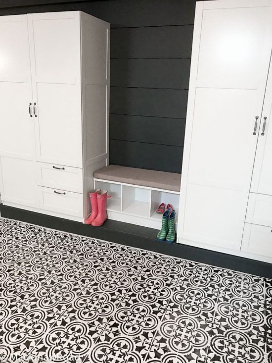 A Basement Floor Makeover Using A Tile Stencil Stencil Stories,1 12 Scale