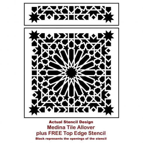 The Medina Tile Moroccan Wall Stencil from Cutting Edge Stencils. http://www.cuttingedgestencils.com/medina-moroccan-design-tile-stencil-wall-stencils.html