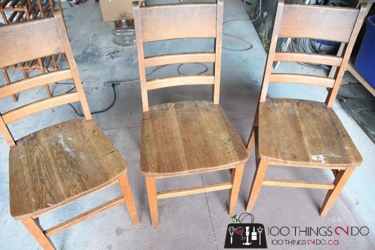 Wooden chairs before they get a stenciled makeover. http://www.cuttingedgestencils.com/tribal-arrow-pattern-stencils-wall-decor.html