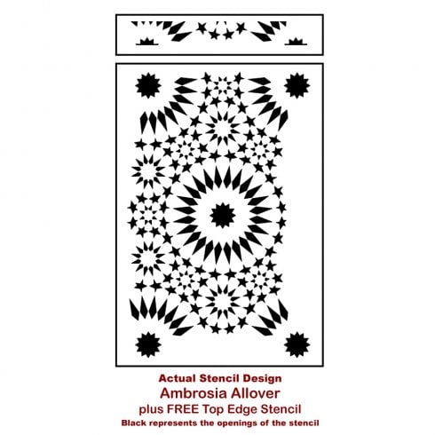 The Ambrosia Tile Stencil from Cutting Edge Stencils. http://www.cuttingedgestencils.com/moroccan-tile-pattern-stencil-design.html