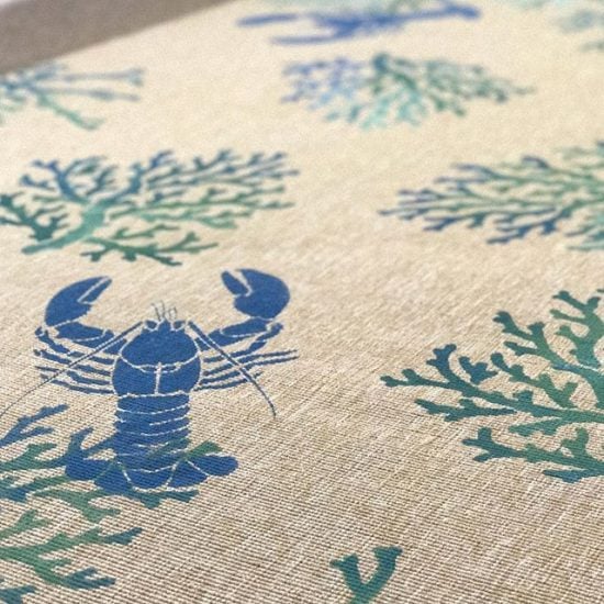 Learn how to stencil an Ikea sisel rug using the Lobster and Coral Stencil from the Nautical Stencil Collection from Cutting Edge Stencils. http://www.cuttingedgestencils.com/beach-decor-stencils-designs-nautical.html