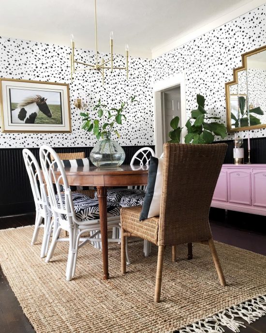 leopard-spot-wall-stencil-diy-stenciled-dining-room-wallpaper-
