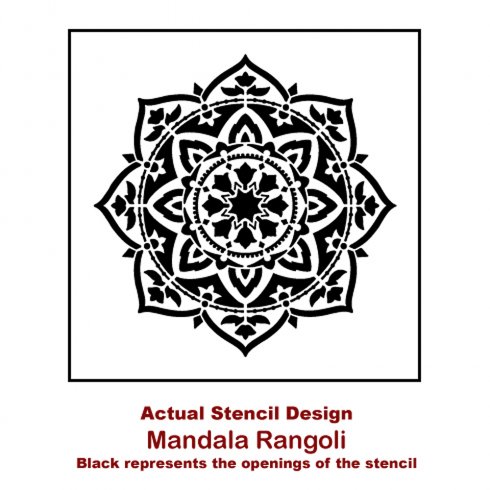 A Rangoli Mandala Stencil from Cutting Edge Stencils. http://www.cuttingedgestencils.com/rangoli-mandala-stencil-ceiling-stencils-wall-stencils.html