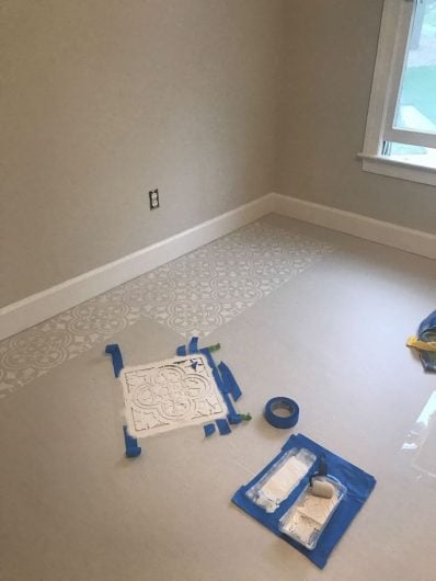 Learn how to paint and stencil a subfloor in a guest bedroom using the Augusta Tile Stencil from Cutting Edge Stencils. I'm one of those people that love a challenge. http://www.cuttingedgestencils.com/augusta-tile-stencil-design-patchwork-tiles-stencils.html