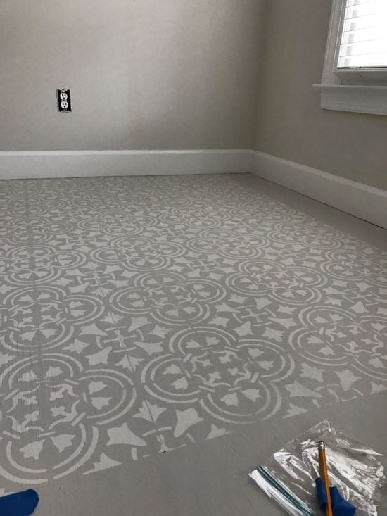 Stencil A Subfloor with A Tile Pattern