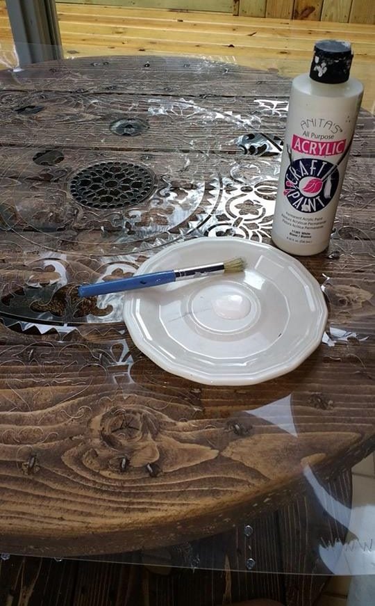 Learn how to stencil a wooden spool using the Prosperity Mandala Stencil from Cutting Edge Stencils. http://www.cuttingedgestencils.com/prosperity-mandala-stencil-yoga-mandala-stencils-designs.html
