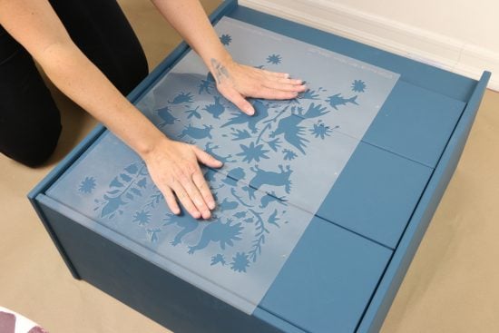 Learn how to personalize a $35 Ikea RAST using our Otomi Craft Stencil and Benjamin Moore paint. http://www.cuttingedgestencils.com/otomi-pattern-craft-stencil-DIY-home-decor-project.html