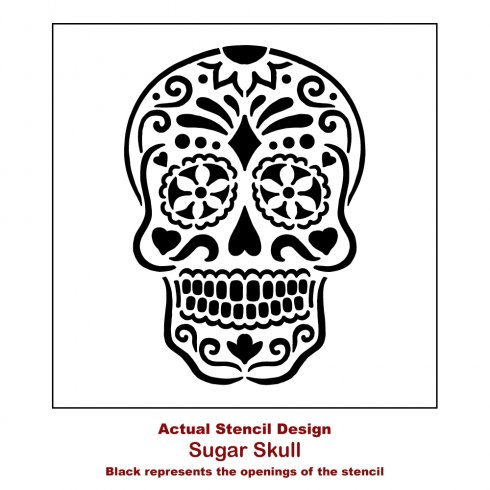 The Sugar Skull Wall Art Stencil from Cutting Edge Stencils. http://www.cuttingedgestencils.com/sugar-skull-stencil-diy-home-decor-project.html