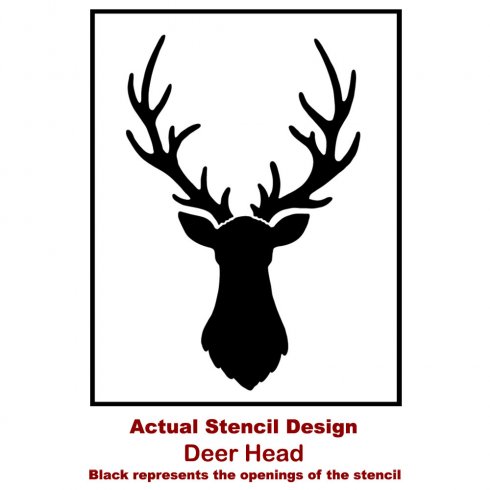The Deer Head Stencil from Cutting Edge Stencils. http://www.cuttingedgestencils.com/deer-head-wall-stencil-deer-antlers-stencils-for-walls.html