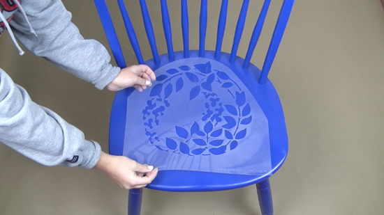 Learn how to paint and stencil ombre kitchen chairs using a flower stencil from Cutting Edge Stencils. http://www.cuttingedgestencils.com/japanese-flower-stencil.html