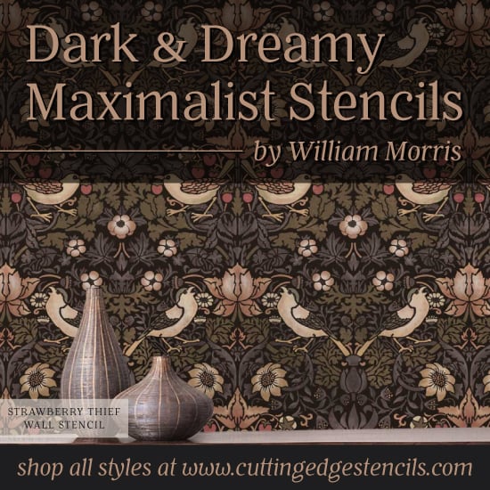 William-Morris-Stencil-for-walls-Vintage-Wallpaper-Stenciling