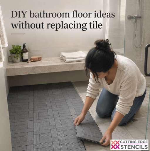 DIY bathroom floor ideas without replacing tile