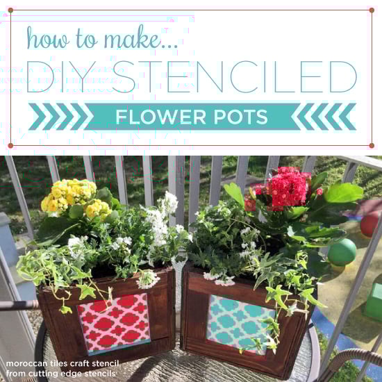 cutting-edge-stencils-diy-stenciled-wooden-crate-planters-moroccant-tiles-craft-stencil