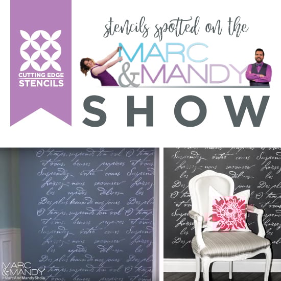 cutting-edge-stencils-marc-mandy-show-home-trends-magazine-french-poem-wall-pattern-canada
