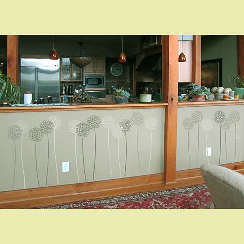 Flower stencil for walls.