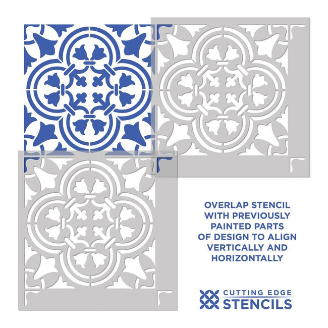 Augusta Tile Stencil Backsplash Tile Design