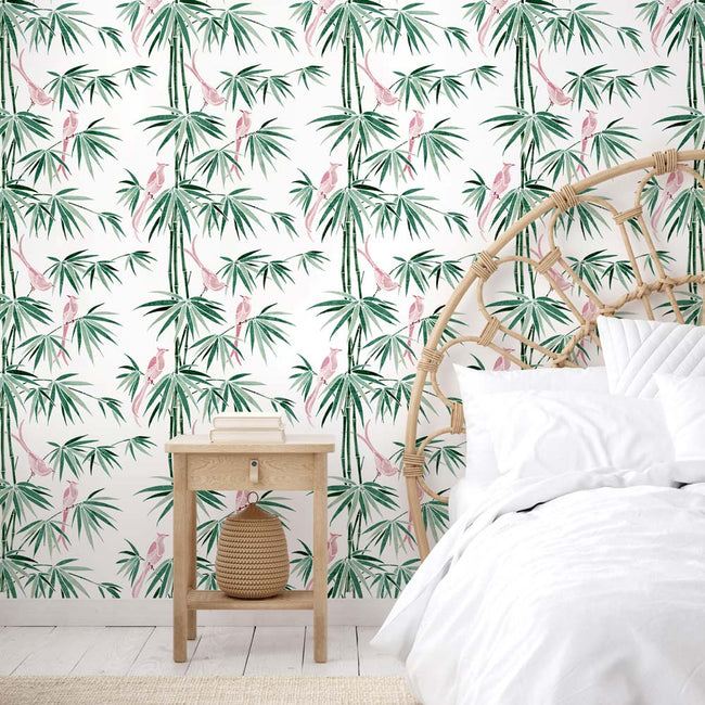 bamboo chinoiserie stencil pattern for walls